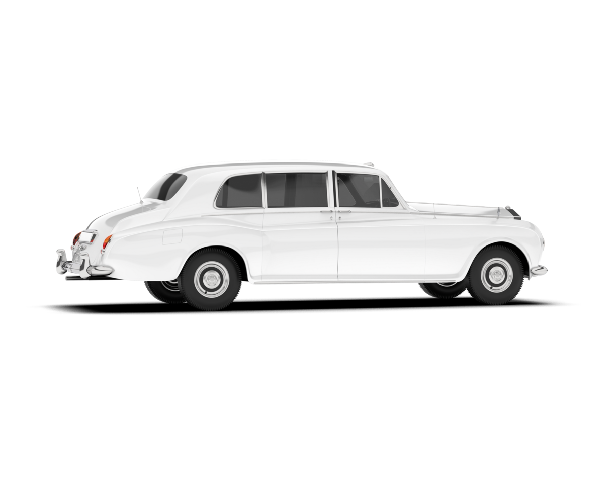 White luxury car isolated on transparent background. 3d rendering - illustration png