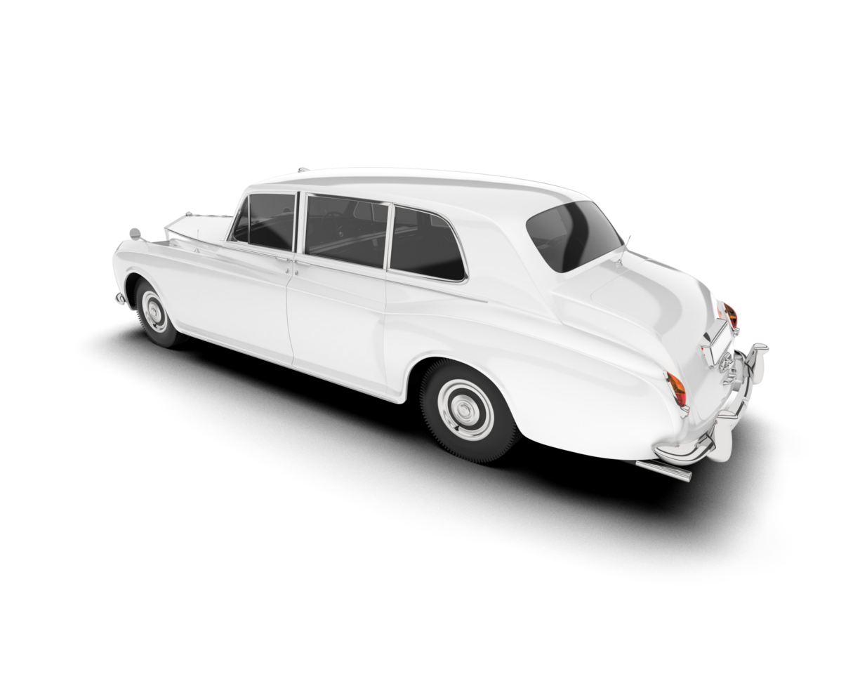 White luxury car isolated on transparent background. 3d rendering - illustration png