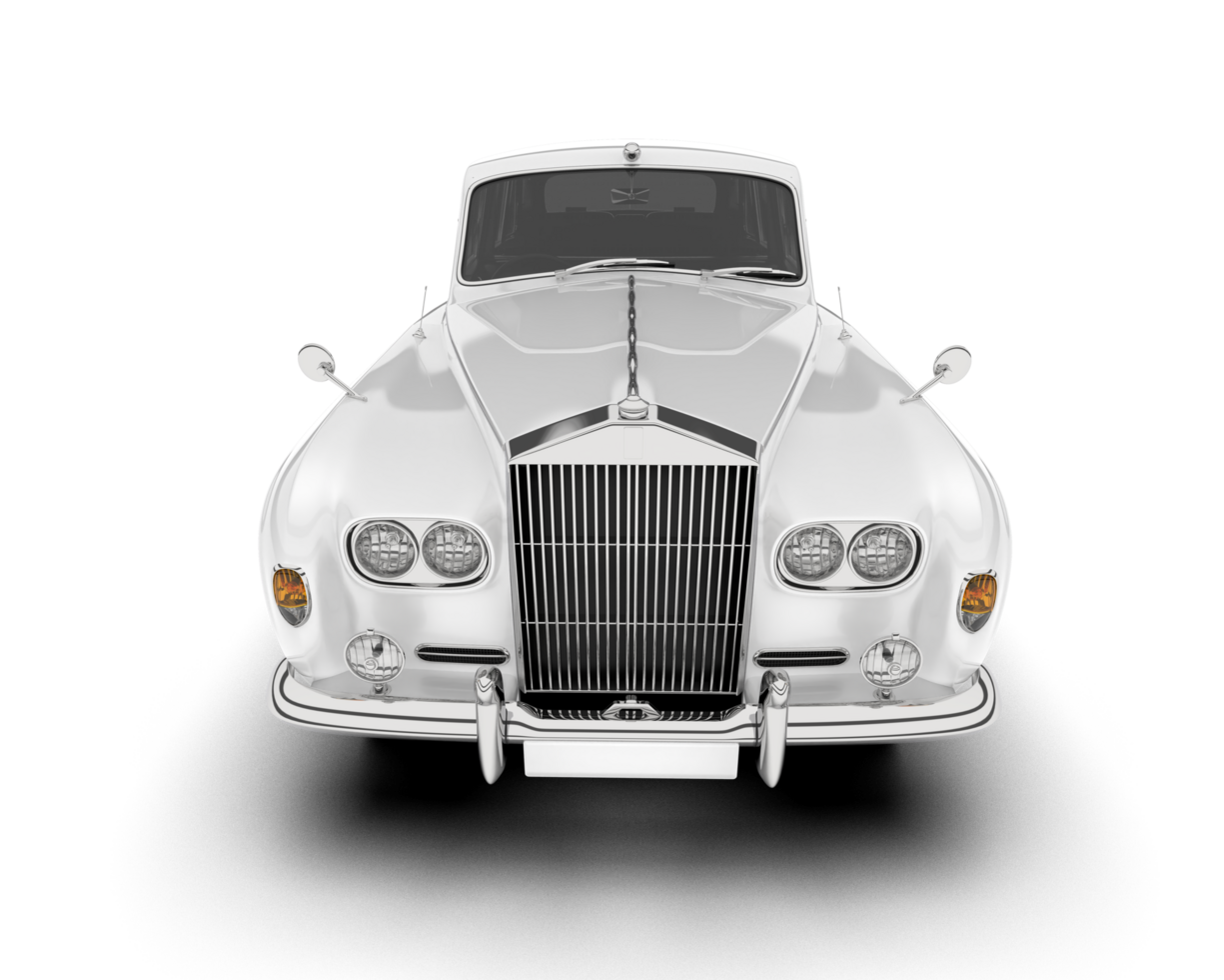 White luxury car isolated on transparent background. 3d rendering - illustration png