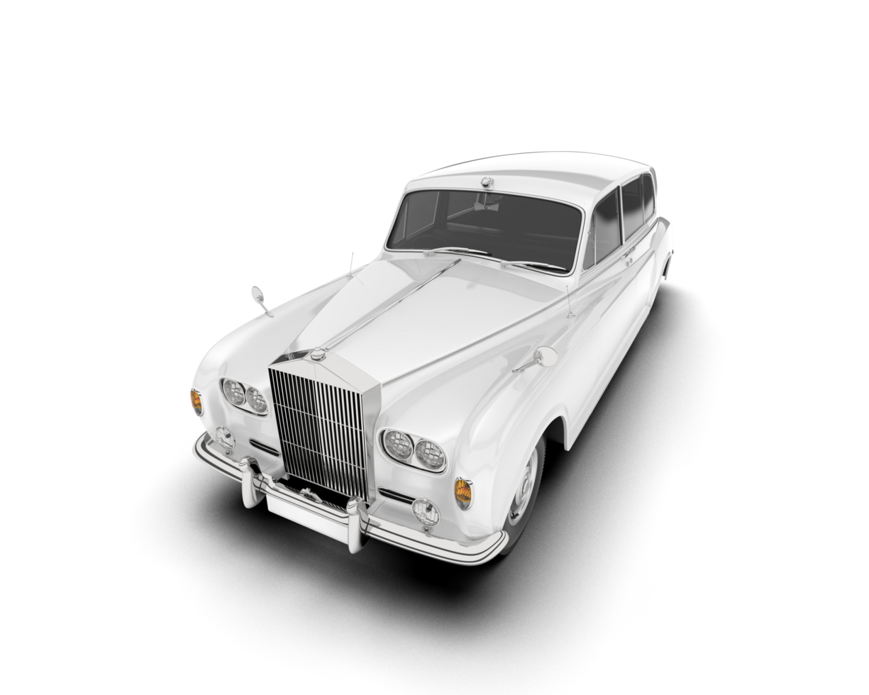 White luxury car isolated on transparent background. 3d rendering - illustration png