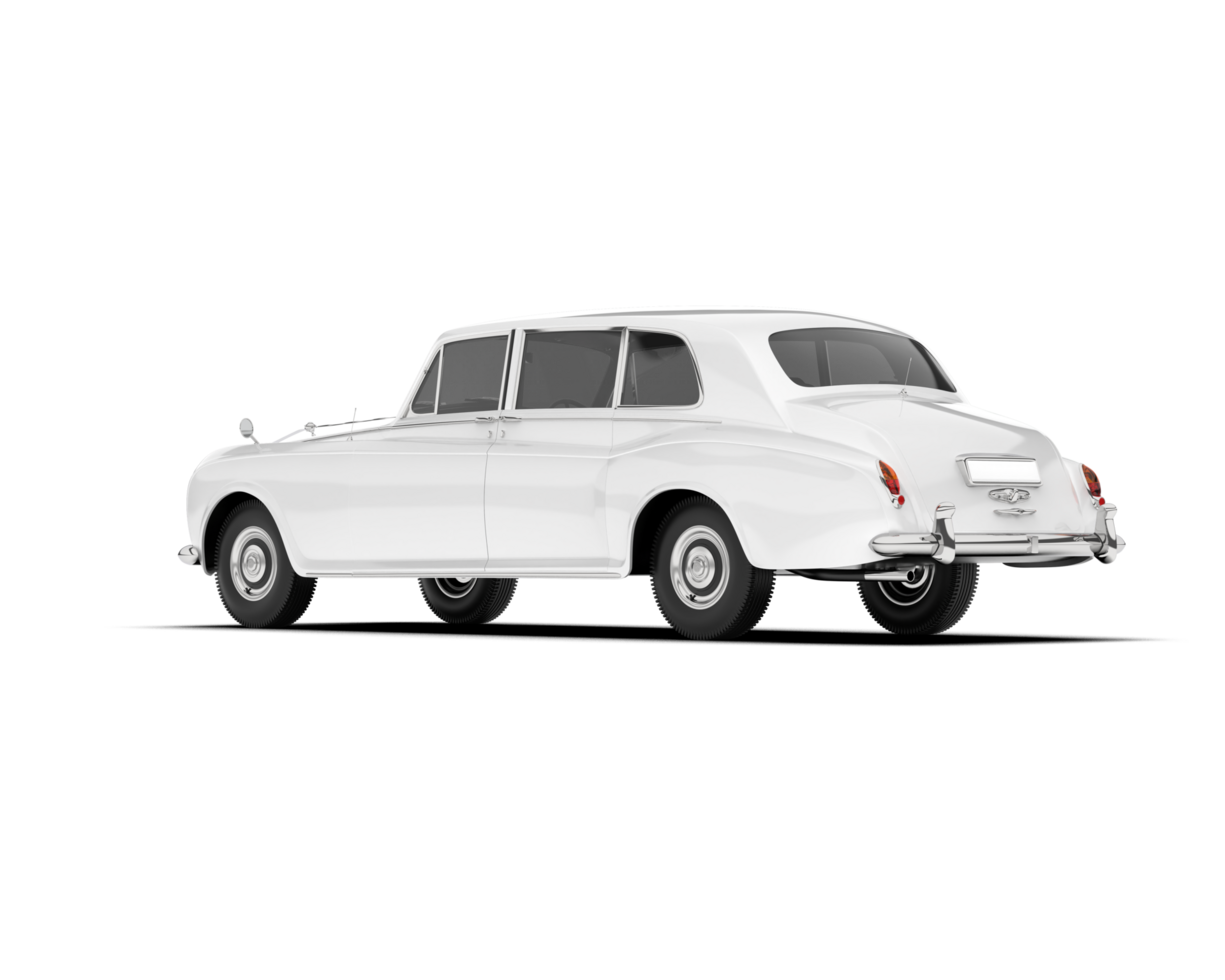 White luxury car isolated on transparent background. 3d rendering - illustration png