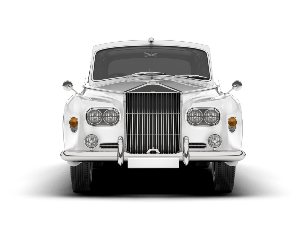 White luxury car isolated on transparent background. 3d rendering - illustration png