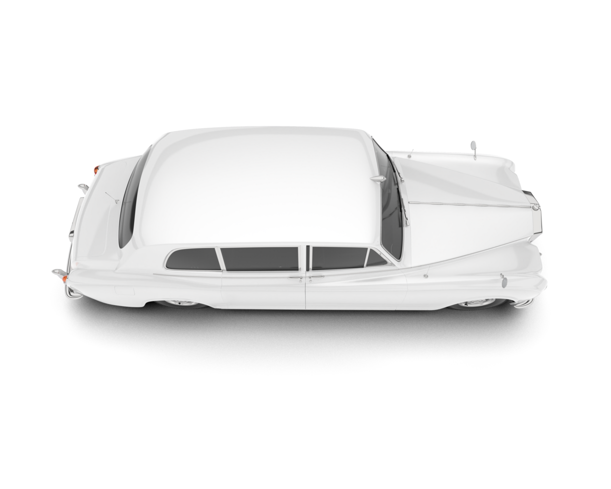 White luxury car isolated on transparent background. 3d rendering - illustration png