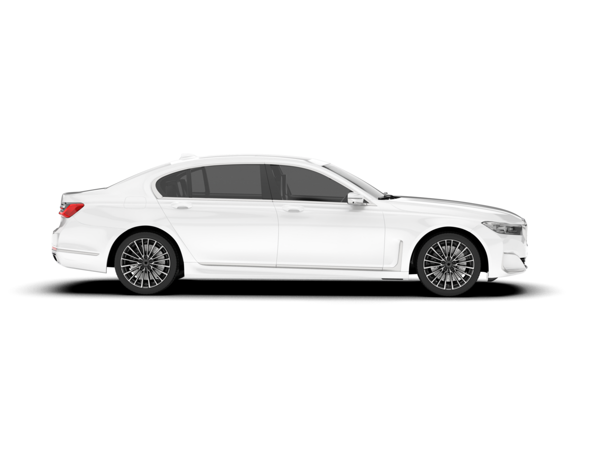 White luxury car isolated on transparent background. 3d rendering - illustration png