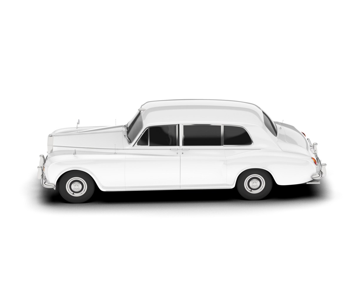 White luxury car isolated on transparent background. 3d rendering - illustration png