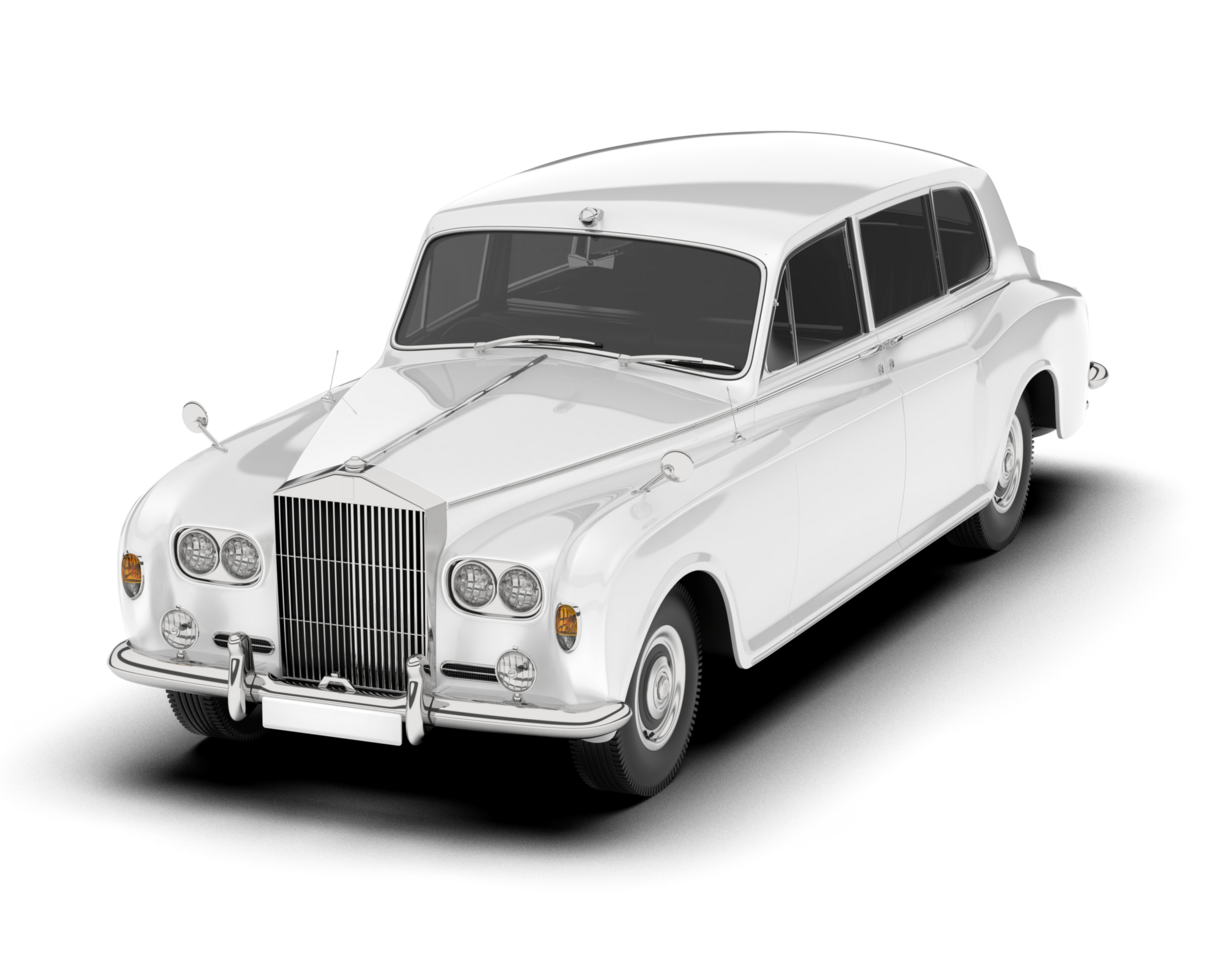 White luxury car isolated on transparent background. 3d rendering - illustration png