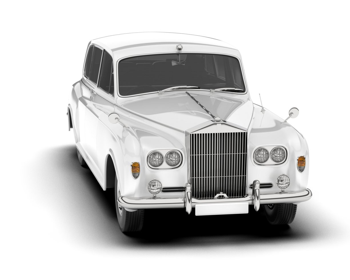 White luxury car isolated on transparent background. 3d rendering - illustration png