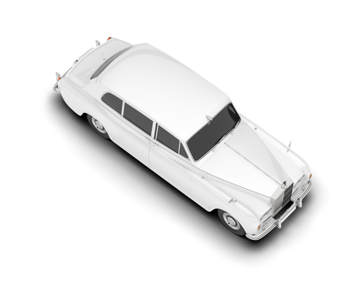 White luxury car isolated on transparent background. 3d rendering - illustration png