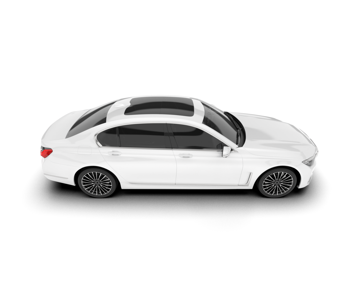 White luxury car isolated on transparent background. 3d rendering - illustration png