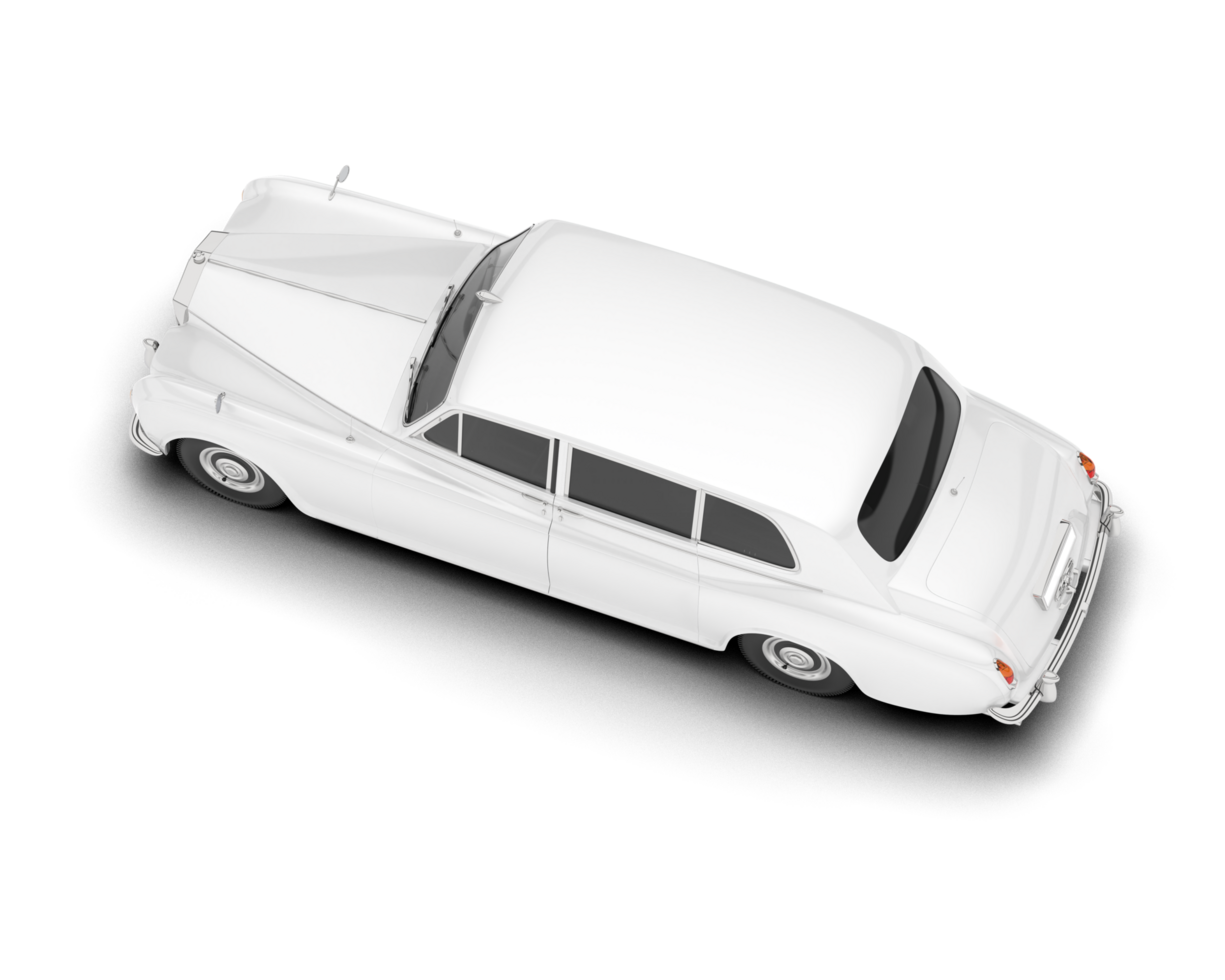 White luxury car isolated on transparent background. 3d rendering - illustration png