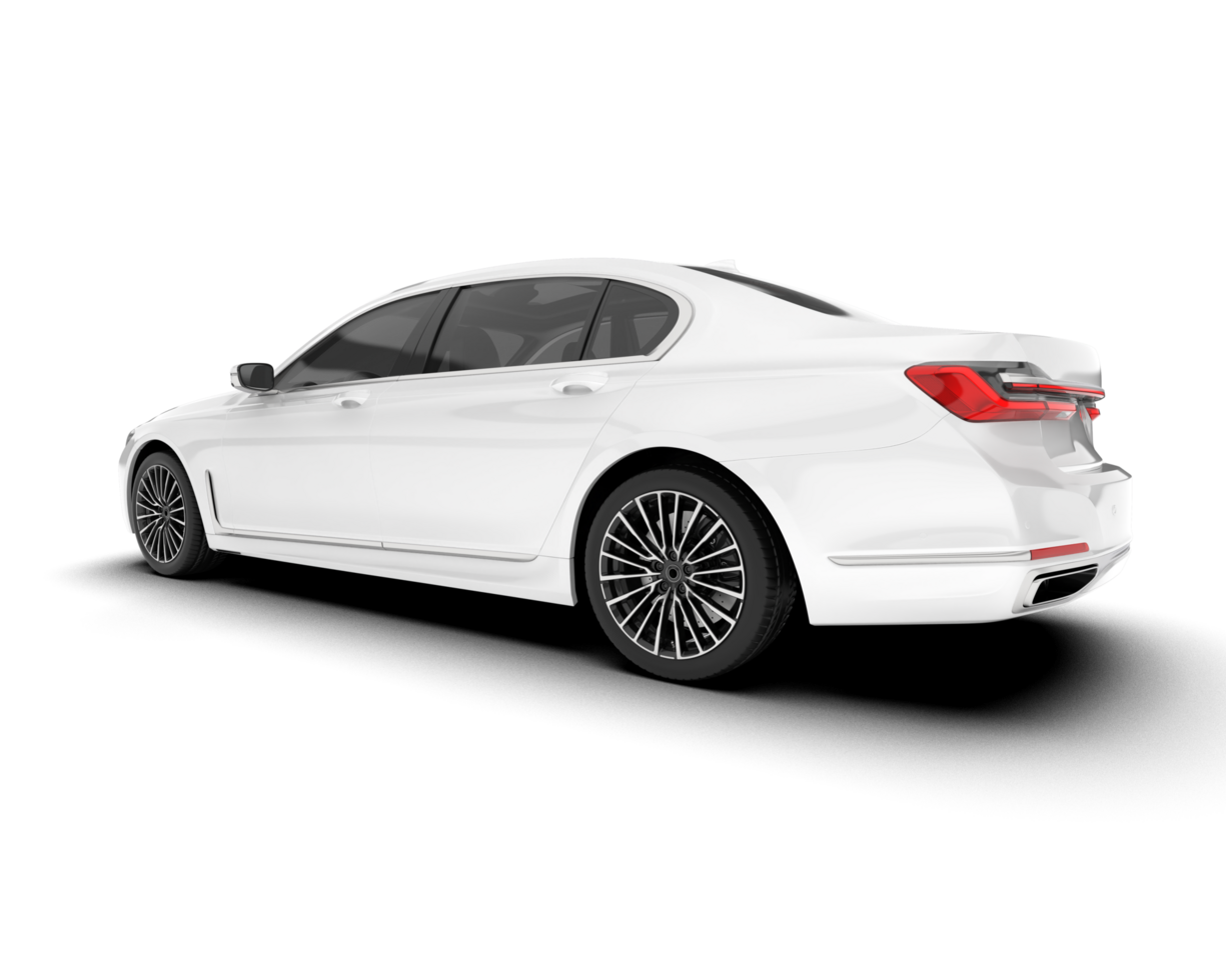 White luxury car isolated on transparent background. 3d rendering - illustration png