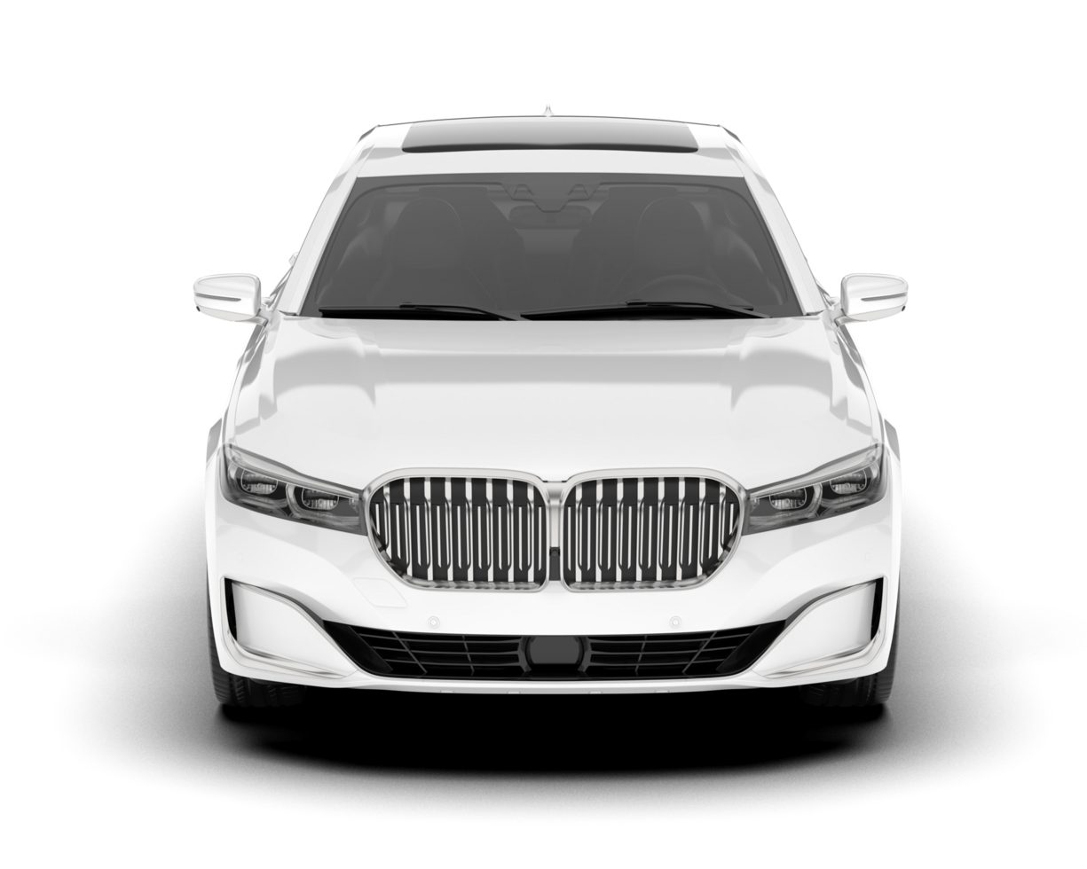 White luxury car isolated on transparent background. 3d rendering - illustration png