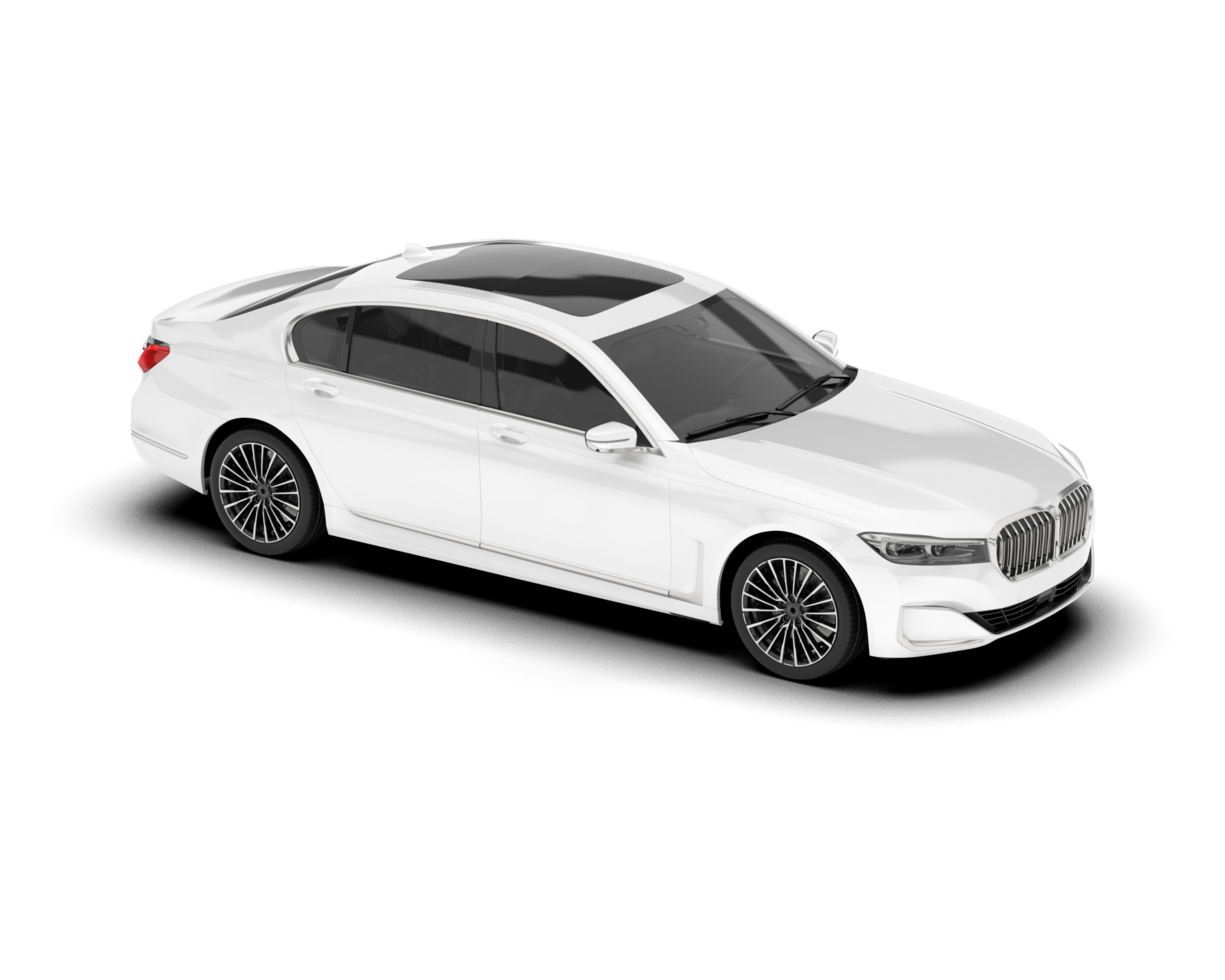 White luxury car isolated on transparent background. 3d rendering - illustration png