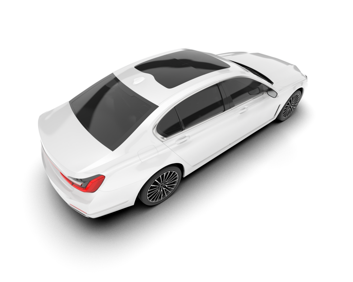 White luxury car isolated on transparent background. 3d rendering - illustration png