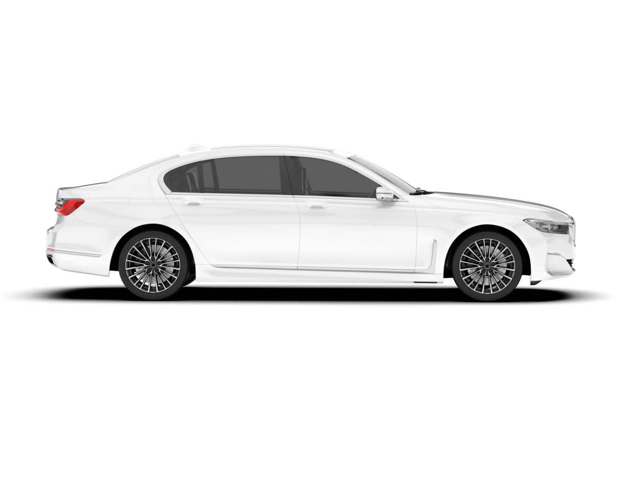 White luxury car isolated on transparent background. 3d rendering - illustration png