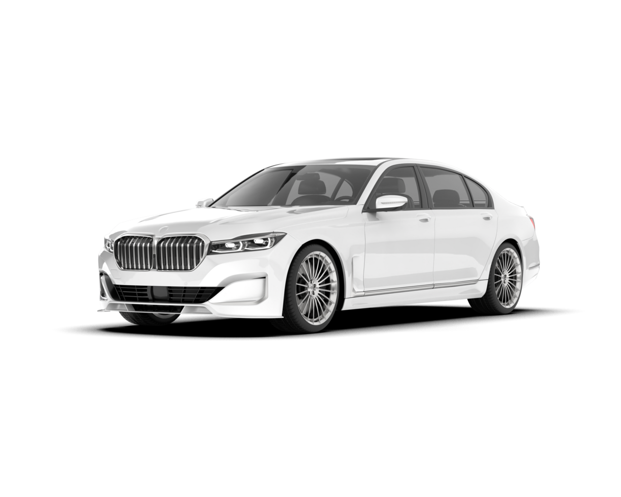 White luxury car isolated on transparent background. 3d rendering - illustration png
