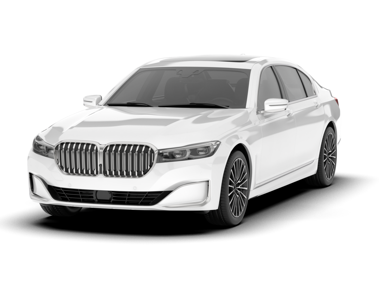White luxury car isolated on transparent background. 3d rendering - illustration png