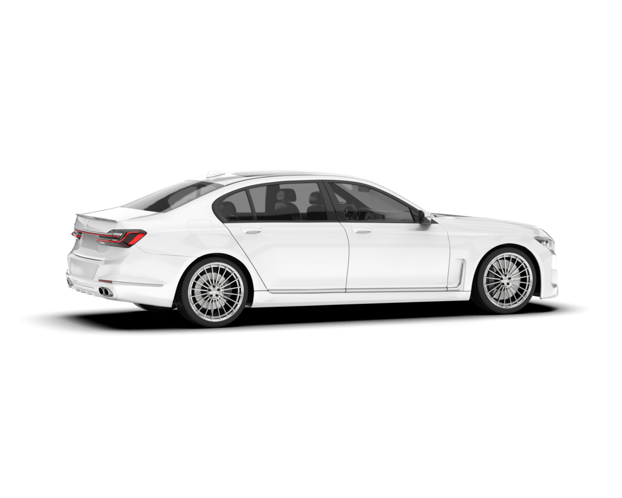 White luxury car isolated on transparent background. 3d rendering - illustration png