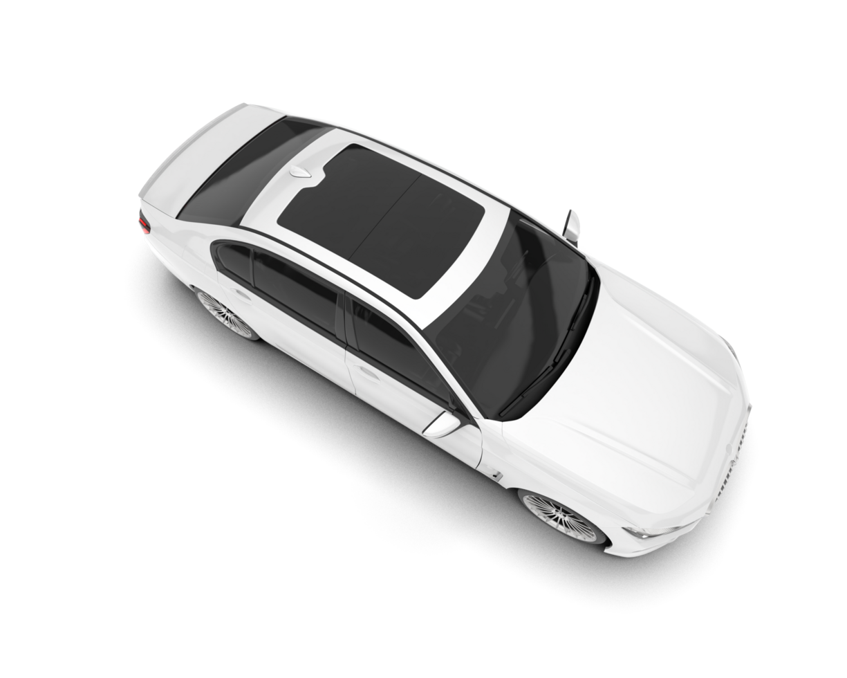 White luxury car isolated on transparent background. 3d rendering - illustration png