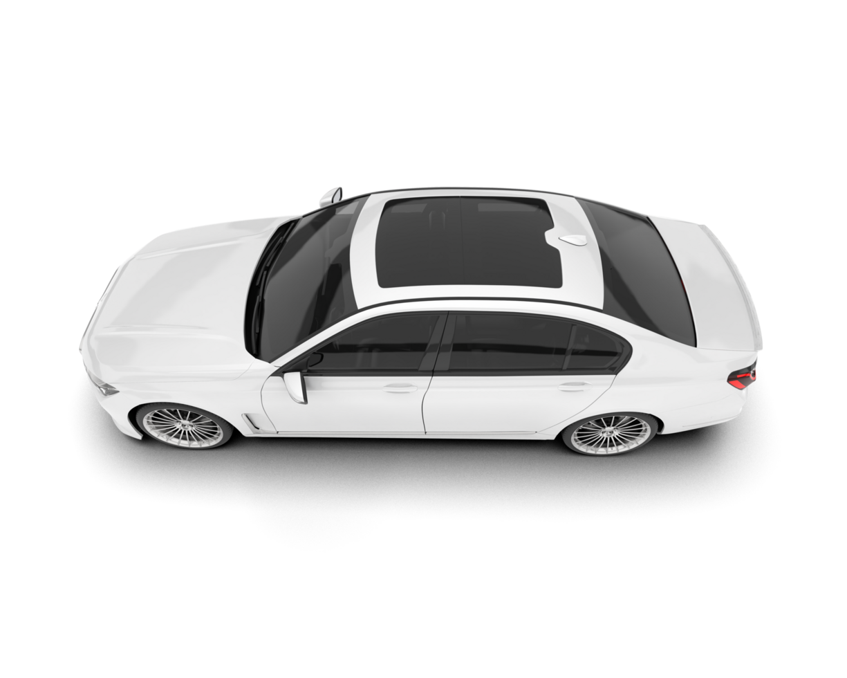 White luxury car isolated on transparent background. 3d rendering - illustration png