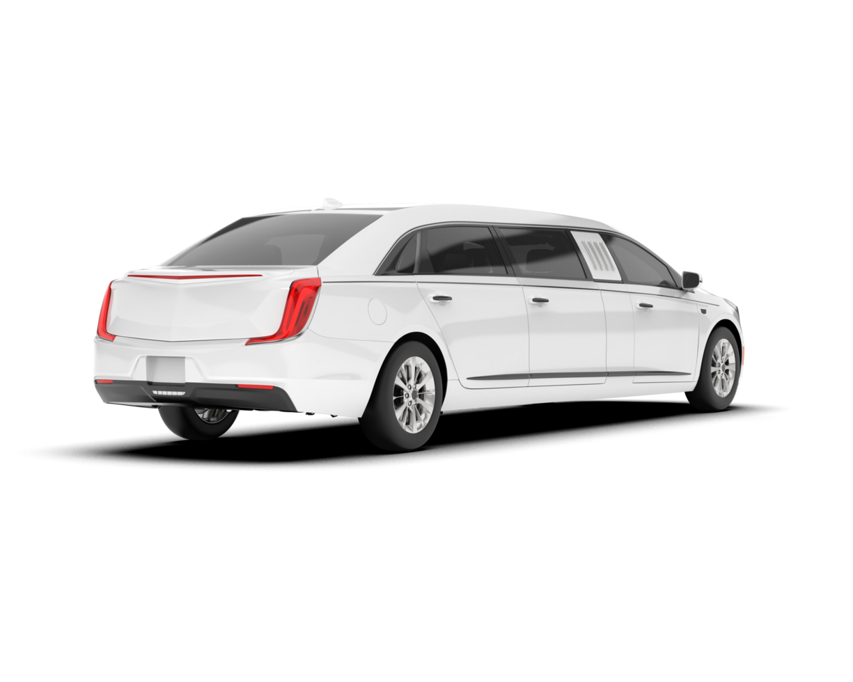 White luxury car isolated on transparent background. 3d rendering - illustration png
