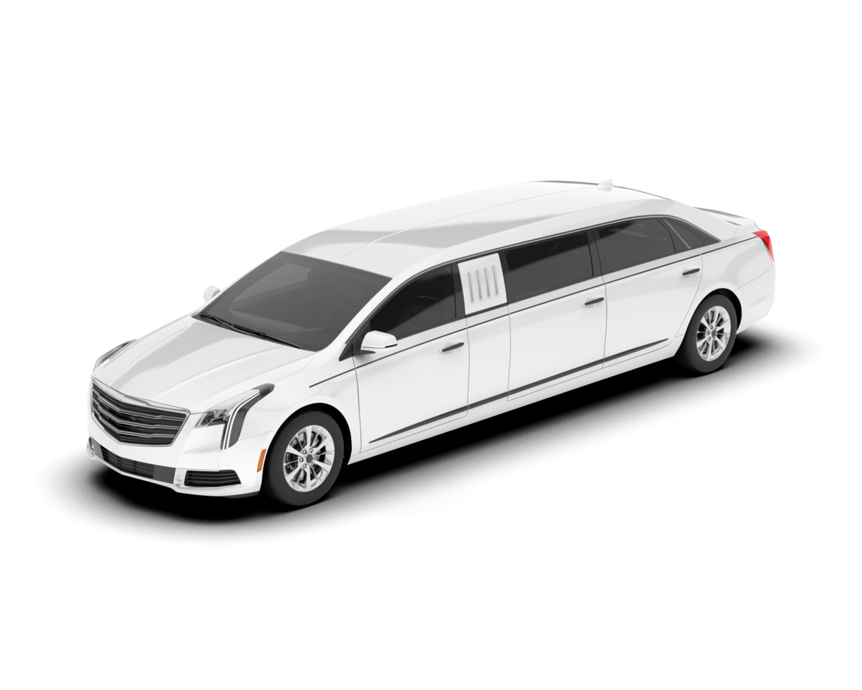White luxury car isolated on transparent background. 3d rendering - illustration png