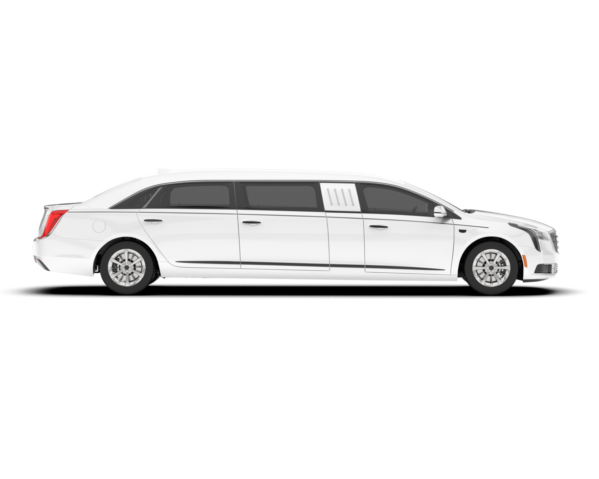 White luxury car isolated on transparent background. 3d rendering - illustration png