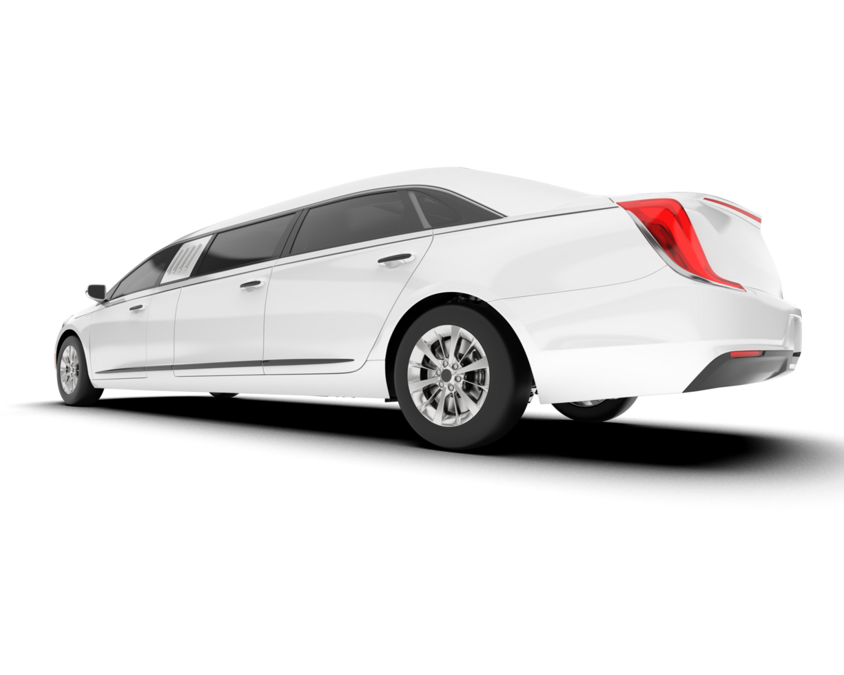 White luxury car isolated on transparent background. 3d rendering - illustration png
