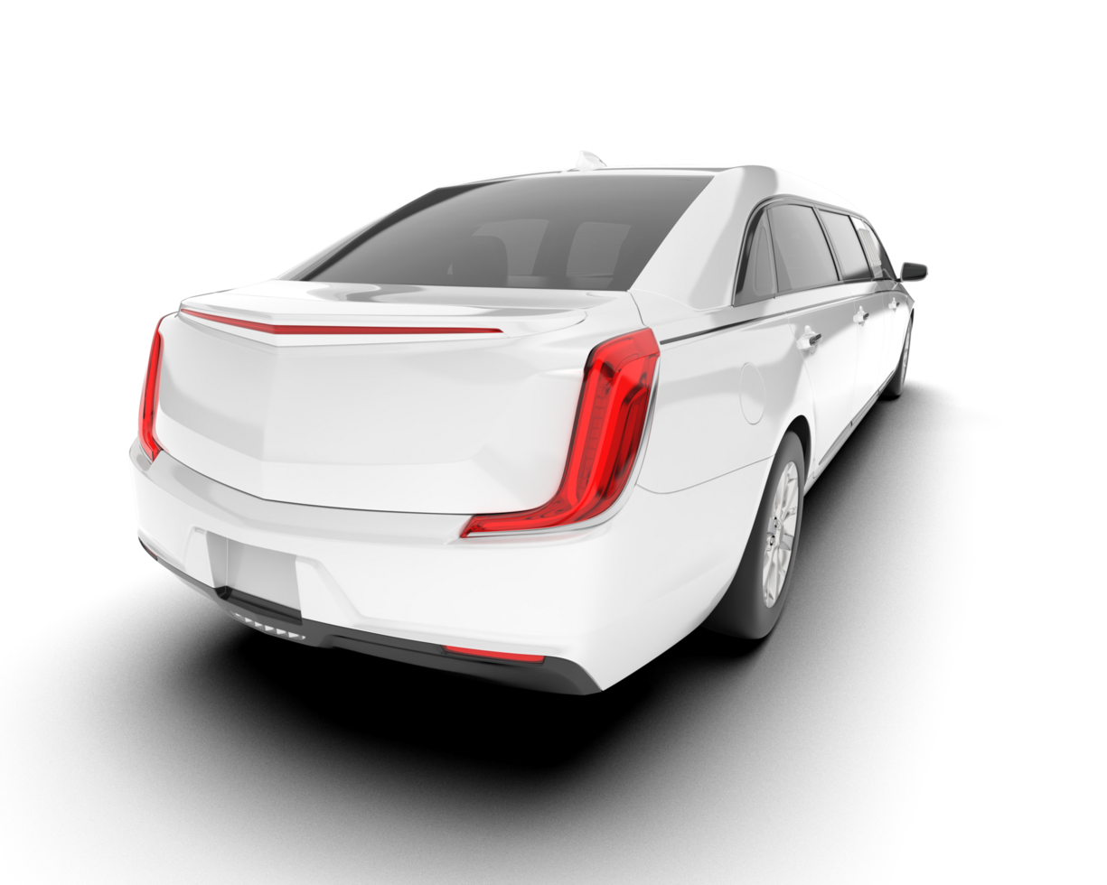 White luxury car isolated on transparent background. 3d rendering - illustration png