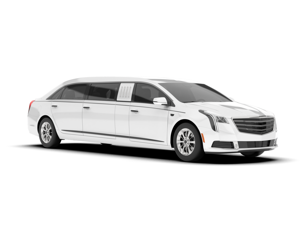 White luxury car isolated on transparent background. 3d rendering - illustration png