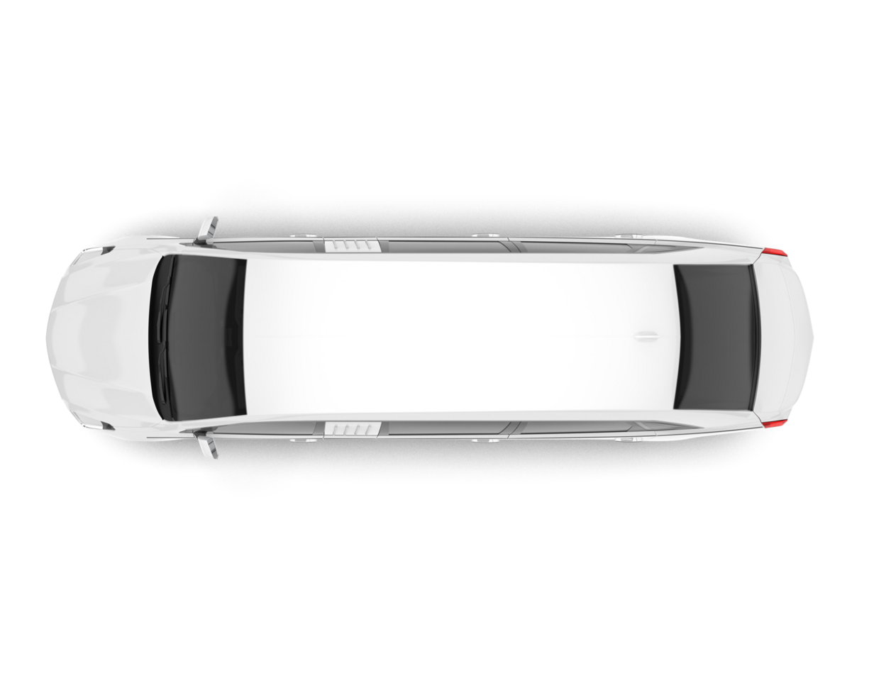 White luxury car isolated on transparent background. 3d rendering - illustration png