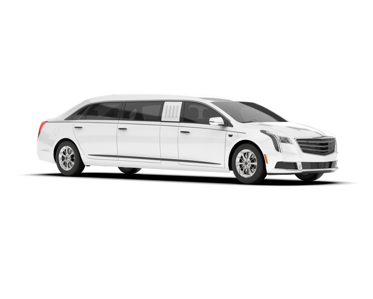 White luxury car isolated on transparent background. 3d rendering - illustration png