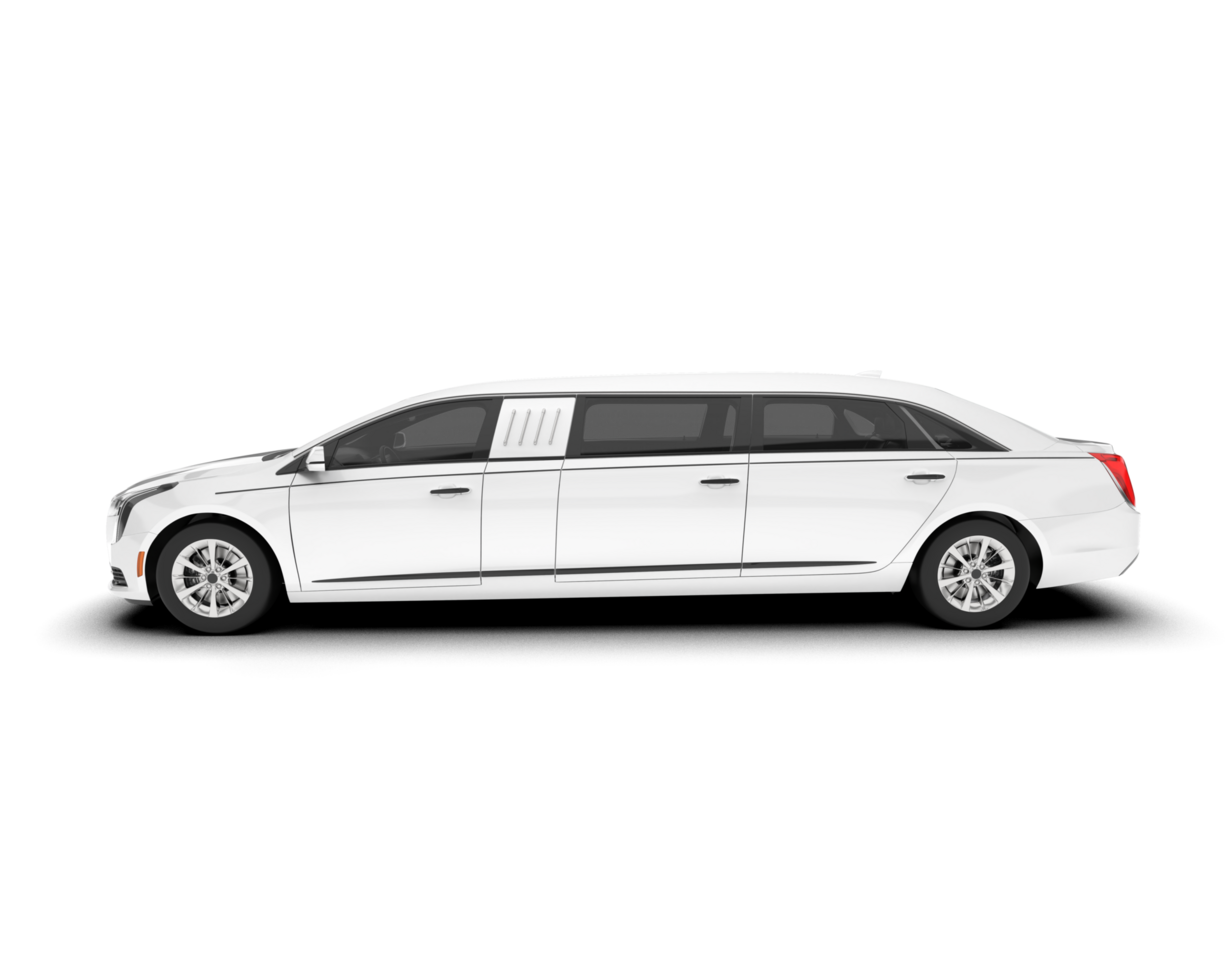 White luxury car isolated on transparent background. 3d rendering - illustration png