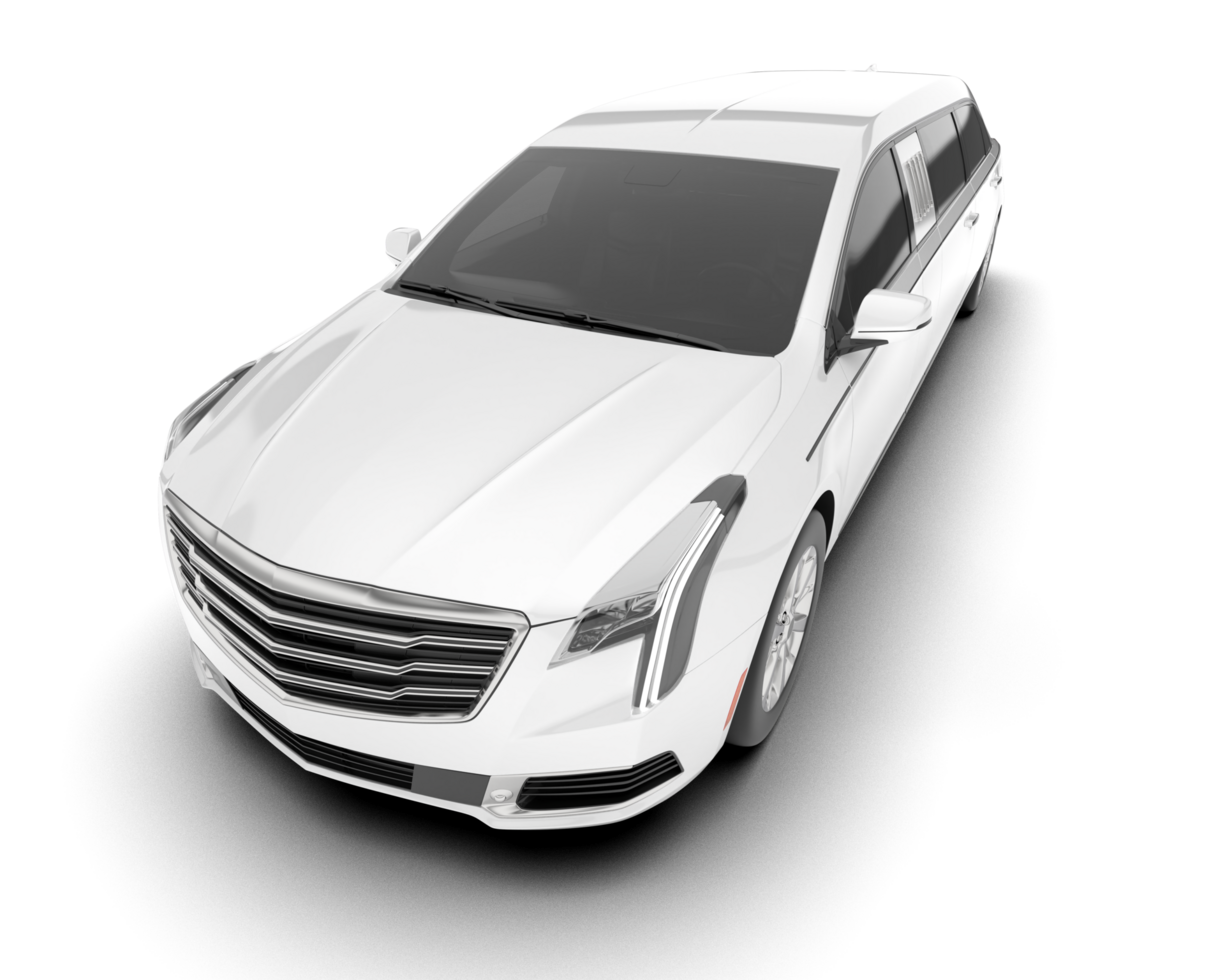 White luxury car isolated on transparent background. 3d rendering - illustration png