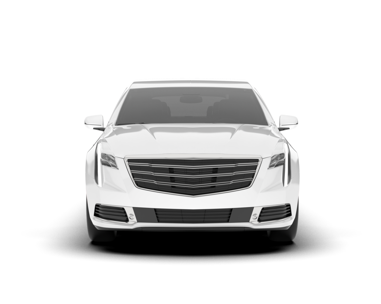 White luxury car isolated on transparent background. 3d rendering - illustration png