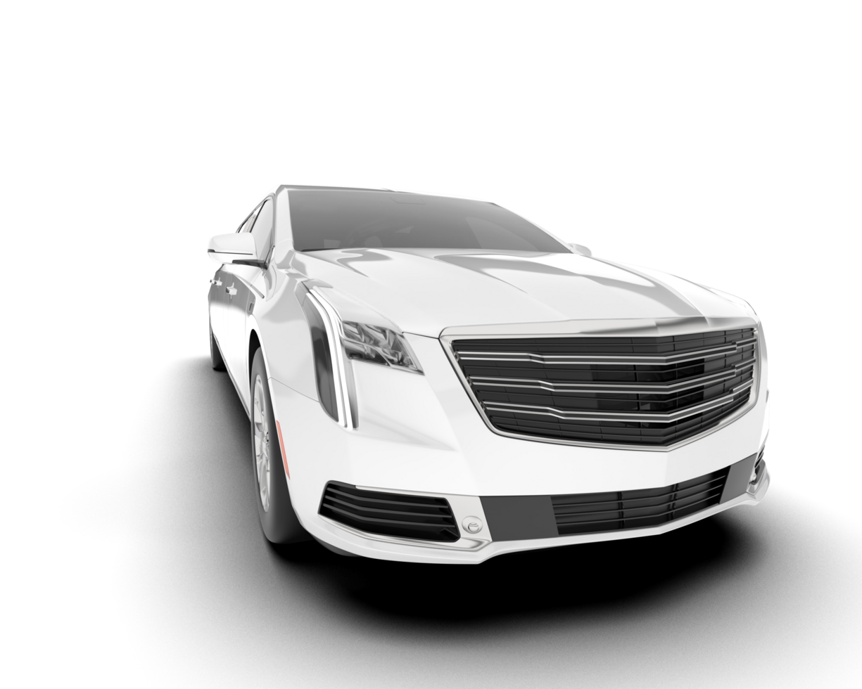 White luxury car isolated on transparent background. 3d rendering - illustration png