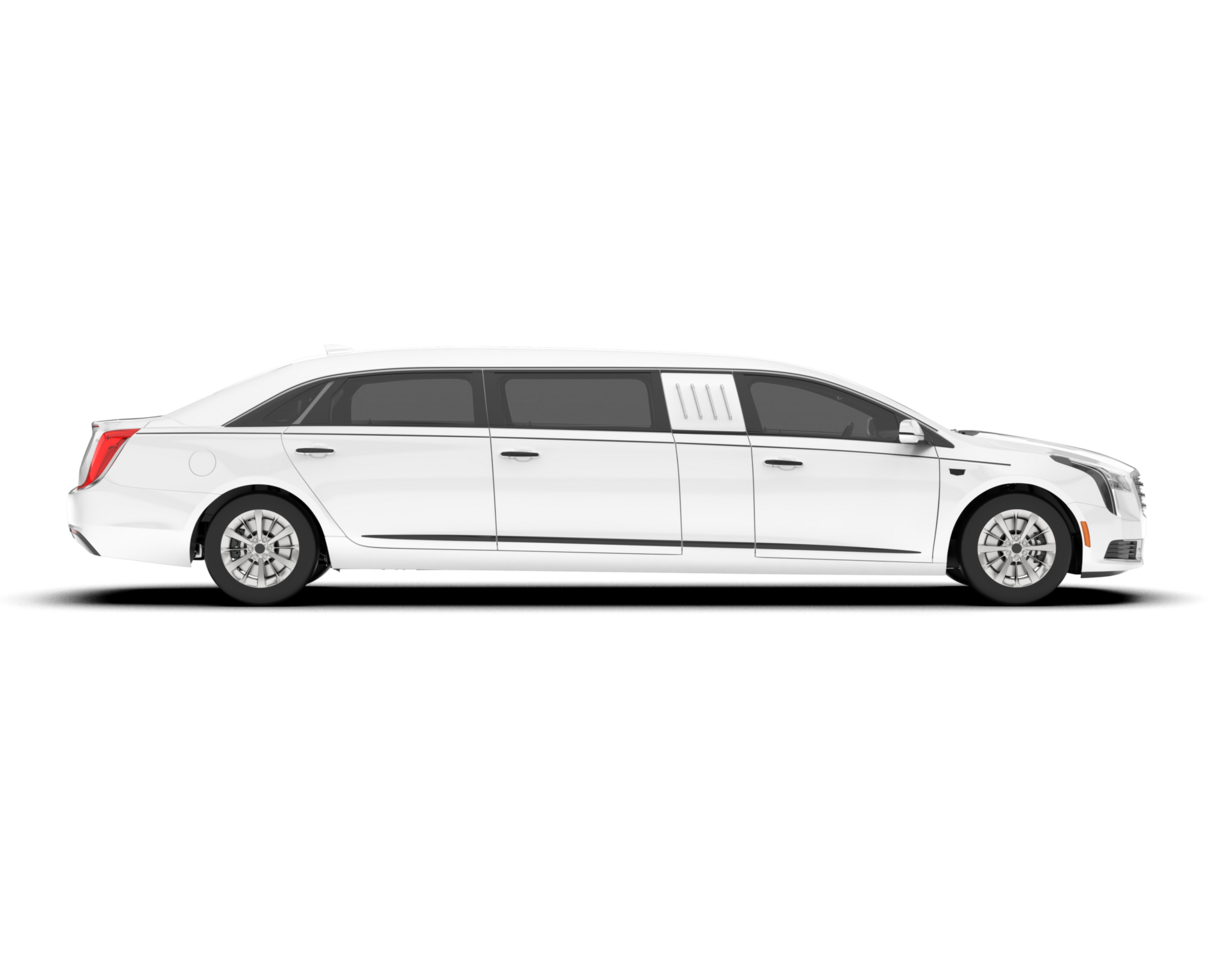 White luxury car isolated on transparent background. 3d rendering - illustration png