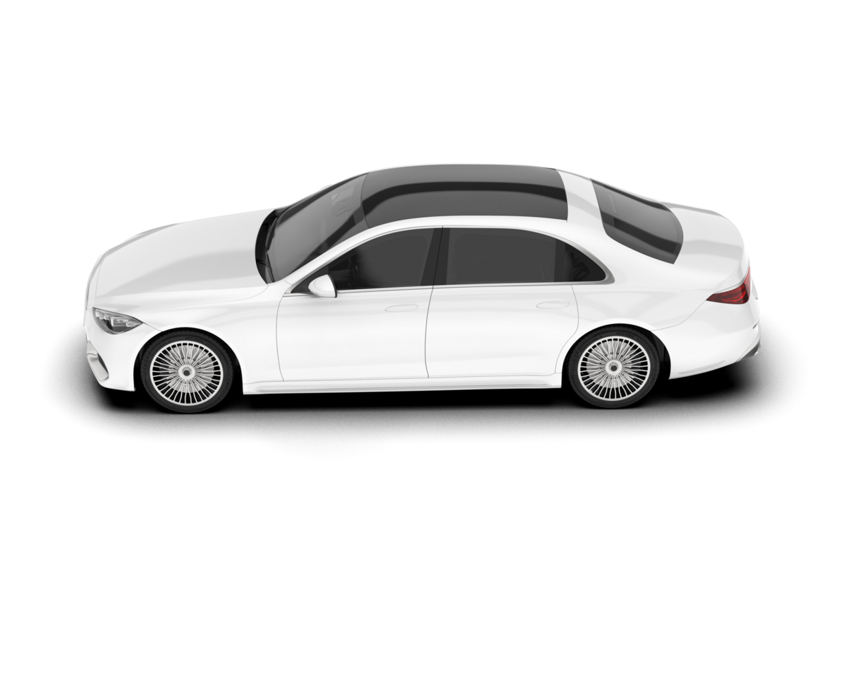 White luxury car isolated on transparent background. 3d rendering - illustration png