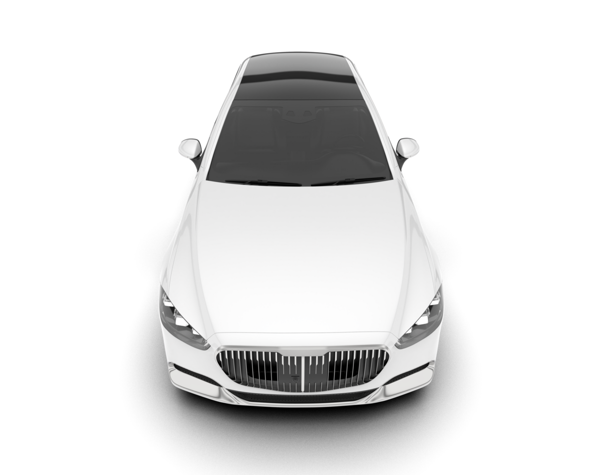 White luxury car isolated on transparent background. 3d rendering - illustration png