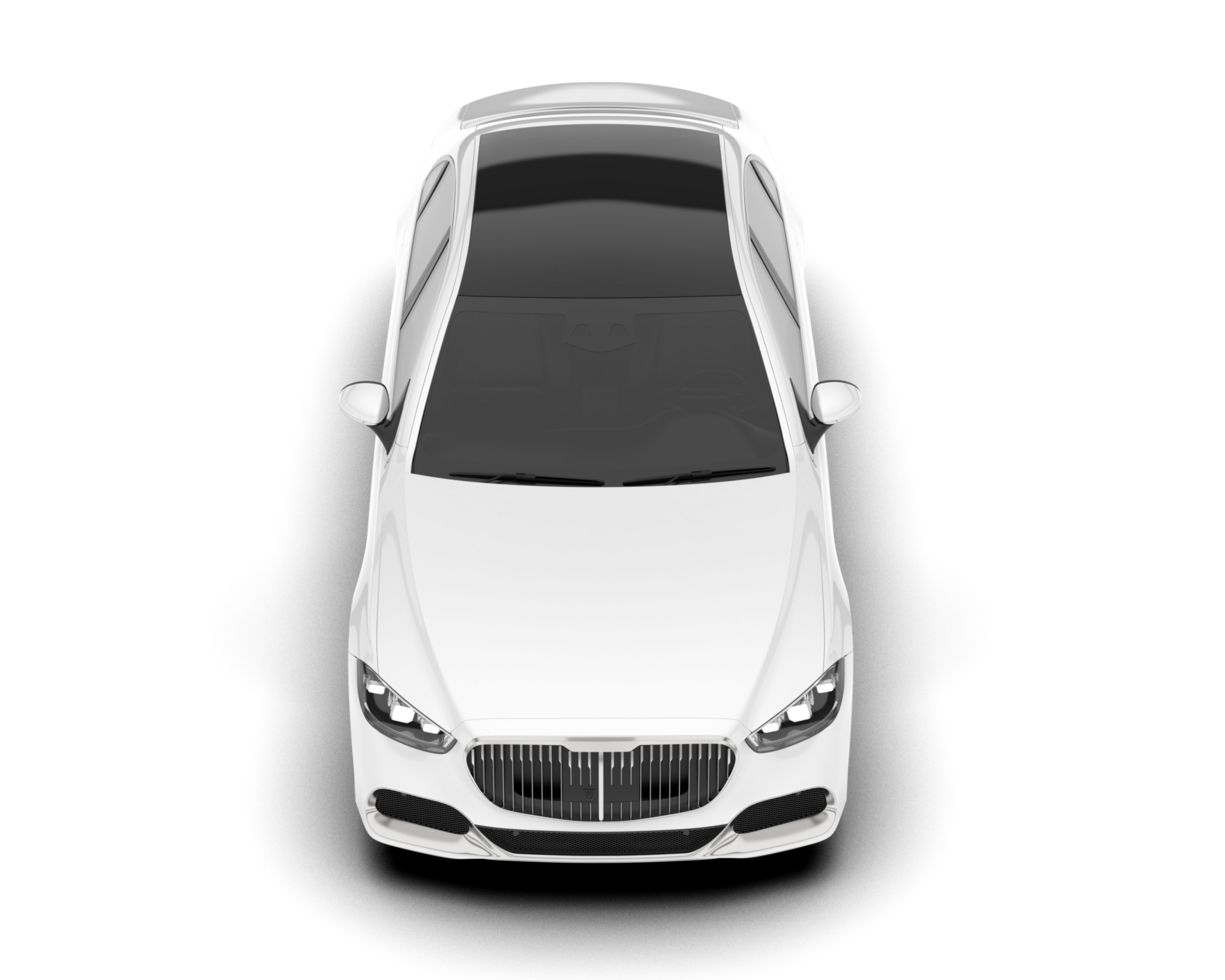 White luxury car isolated on transparent background. 3d rendering - illustration png