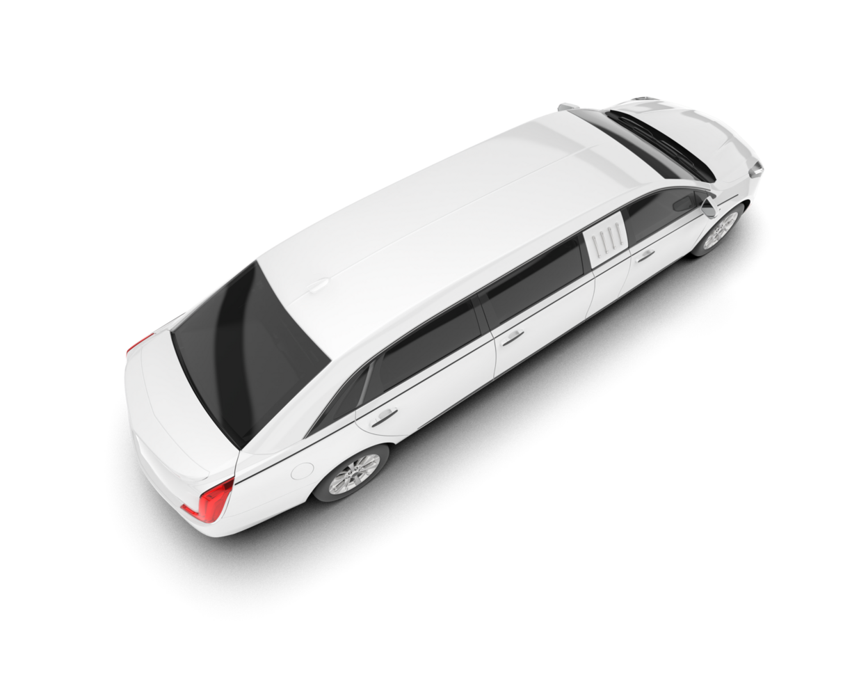 White luxury car isolated on transparent background. 3d rendering - illustration png