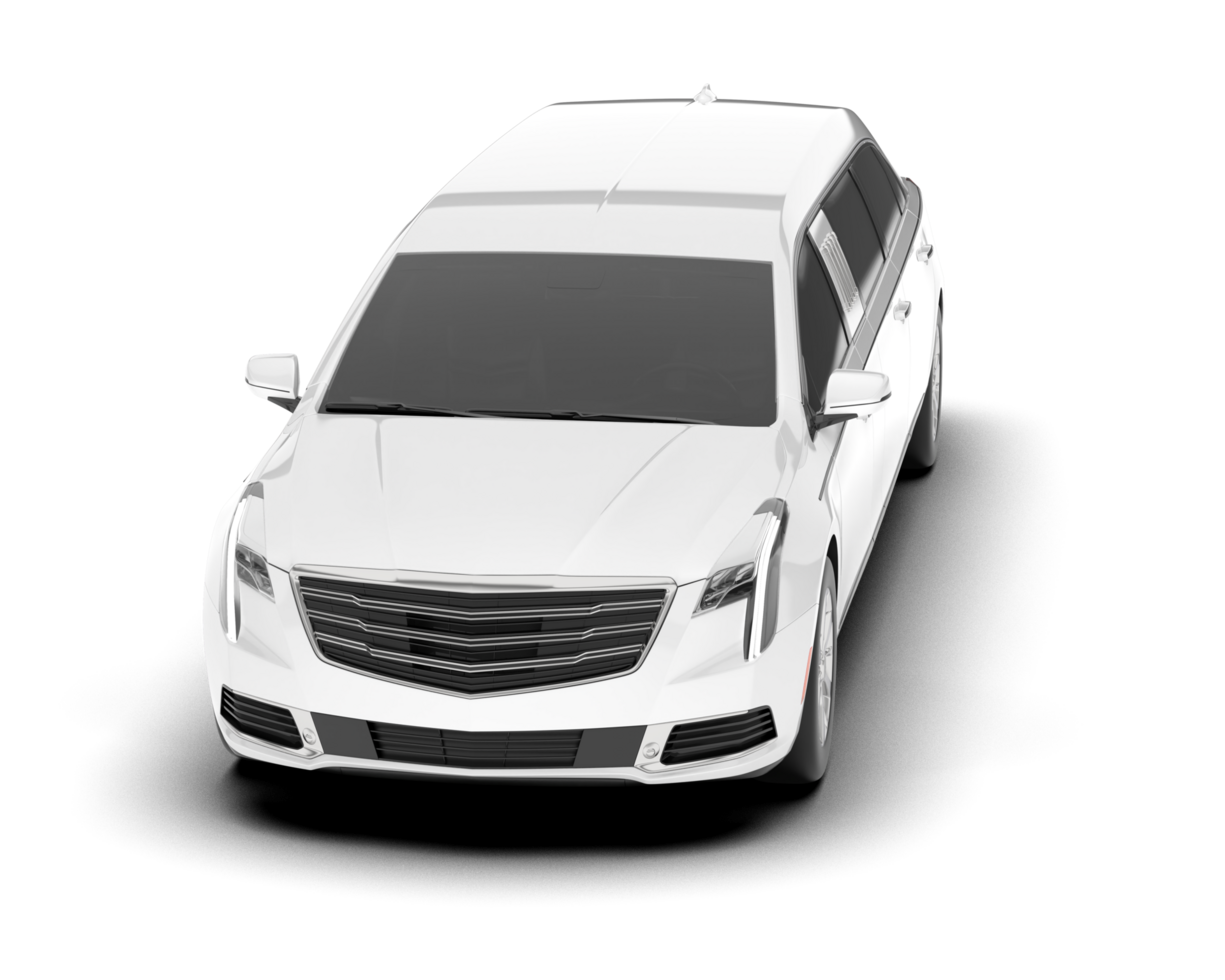 White luxury car isolated on transparent background. 3d rendering - illustration png