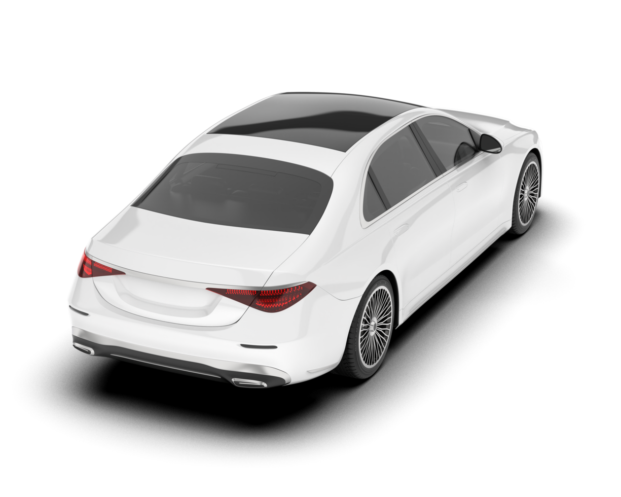 White luxury car isolated on transparent background. 3d rendering - illustration png