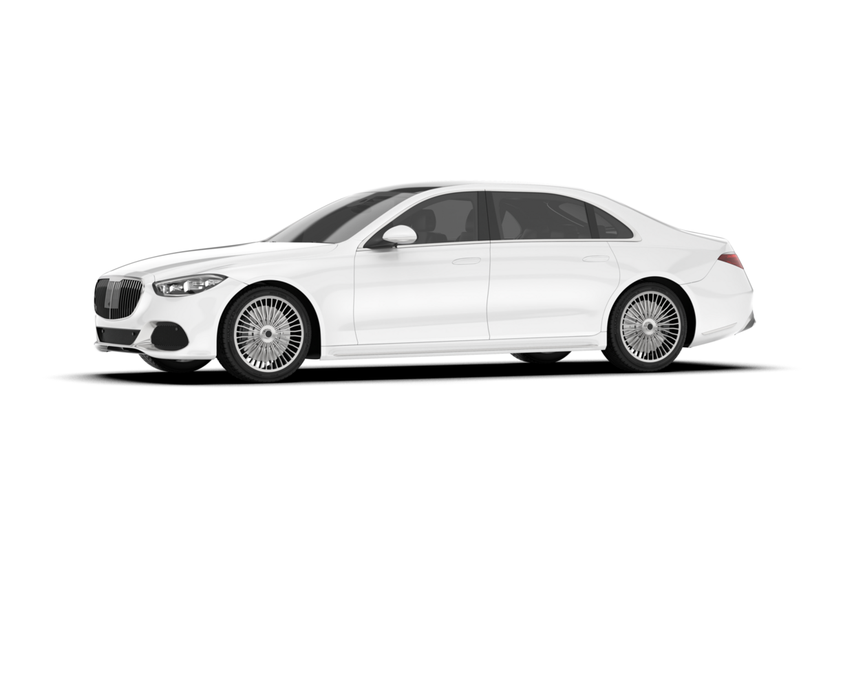 White luxury car isolated on transparent background. 3d rendering - illustration png