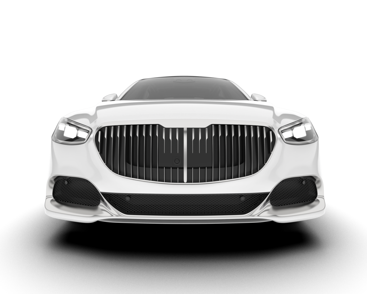 White luxury car isolated on transparent background. 3d rendering - illustration png