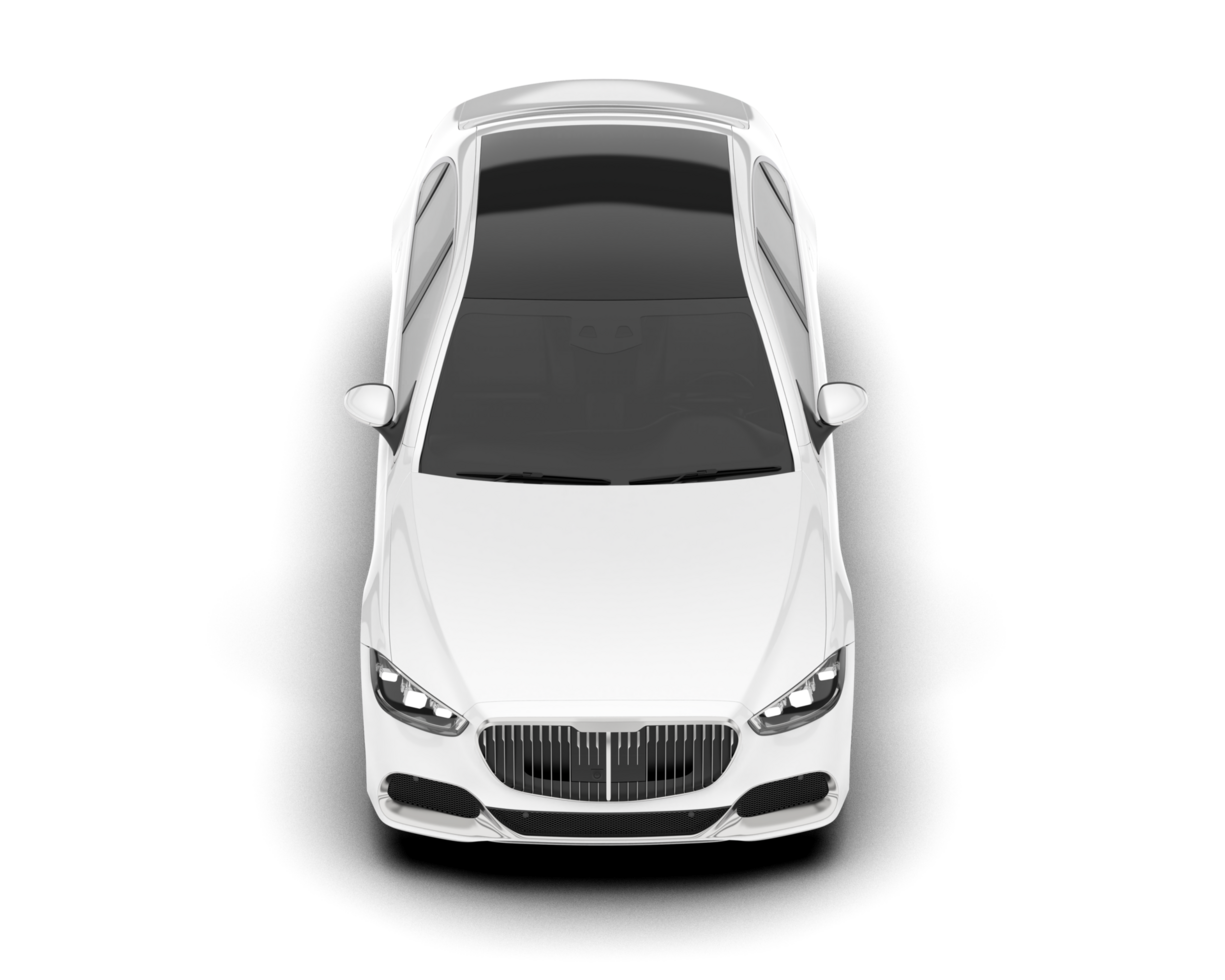 White luxury car isolated on transparent background. 3d rendering - illustration png