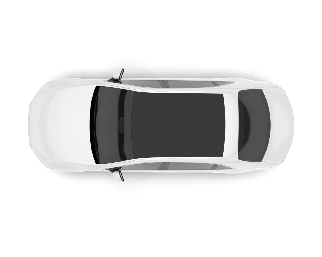 White luxury car isolated on transparent background. 3d rendering - illustration png