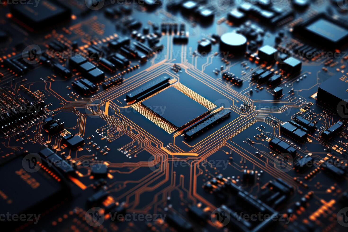 Intricate Circuit board. Generate Ai photo