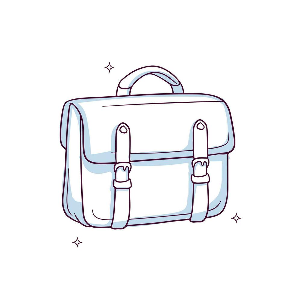 Hand drawn briefcase. Doodle Sketch Vector Illustration