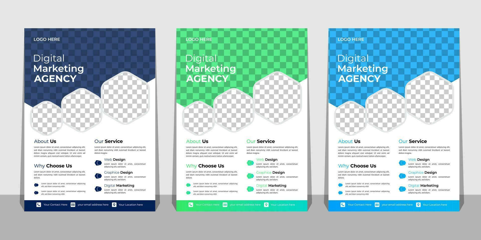 Business Flyer Template with Mockup Free Vector